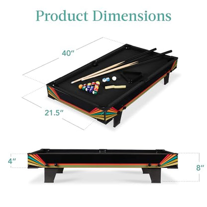 Best Choice Products Tabletop Billiard Table, Pool Game Table for Living Room, Game Room w/ 2 Cue Sticks, Ball Set, Storage Bag - color: Arcade