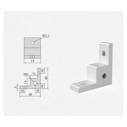 RLECS 4pcs Aluminum Profile Plate Fastener Caster Connector 2020 Right Angle Anchor Wheel Connector Wheel Fastener Set Right Angle Extruded Corner End Panel