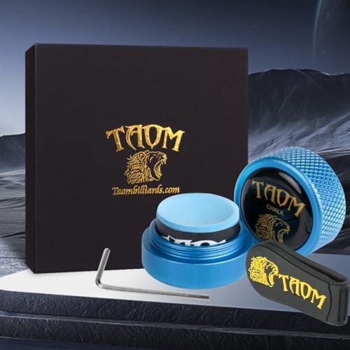 TAOM Upgrade Pool Chalk Holder Round Shaped Practical Tool Billiards Accessories Magnetic Mini Chalk Tip Case Container Round Box Billiards,Cue Tip Tool Scuffer Shaper - color: 1-Gift Set-Blue with Pyro Blue