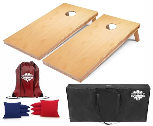World Series of Cornhole Regulation Size Cornhole Boards - Lightweight & Durable All-Wood Construction | Backyard Bean Bag Toss Set | Outdoor Game for Tailgates & BBQs - color: Light Wood Grain