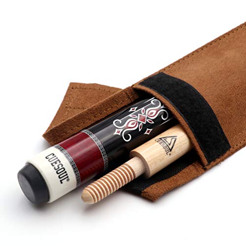 CUESOUL 3 Cushion Carom Billiard Cue Red 56inch Weight 18oz,Wooden Joint System - color: K-Gentle