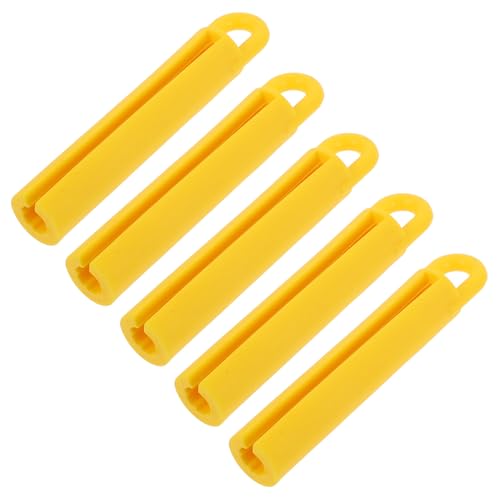 Toyvian 5pcs Pool Cue Hangers 11cm Yellow Billiard Accessories Wall-mounted Cue Storage Holders for Racks and Billiards Room Organization