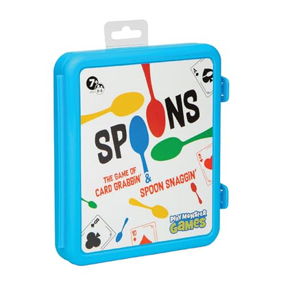 PlayMonster Spoons in a Case, Card Games for Kids - Spoons Game, Fun Family Games for Kids and Adults, Game Night, Travel Games, 3-6 Players, Ages 7+ - size: Small