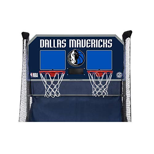 Pop-A-Shot - Home Dual Shot Arcade Basketball Game with NBA Graphics l Sensor Scoring l 16 Game Modes l 7 Balls l Foldable Storage l for All NBA Fans - style: Dallas Mavericks