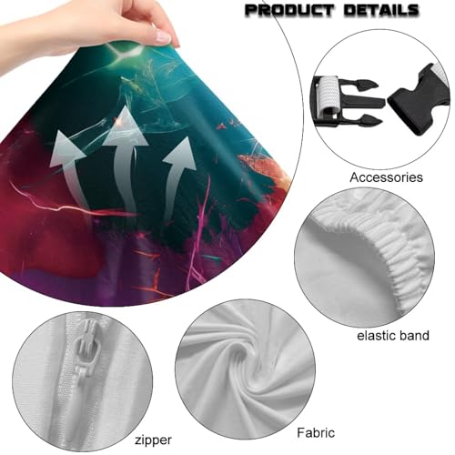 Stretchy Chair Slipcovers with Arms Cool Lightning Gaming Chair Cover Cat Scratch Proof Rotating Gaming Chair Covers Protector 4PCS Complete Set for Office Professional Environment - color: Cool Lightning