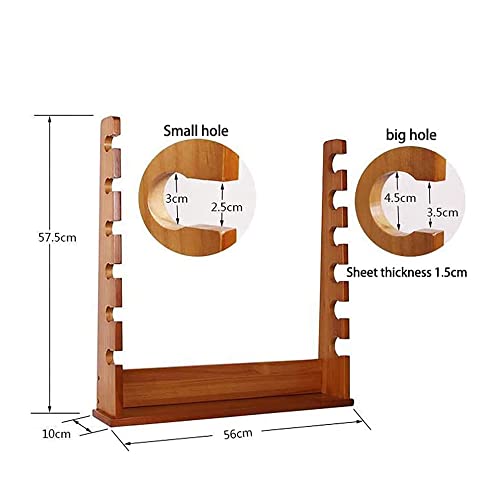 Ball Cue Stand Rack School 6 Holes Billiard Cue Storage Rack, Double Function Table Wooden Pool Cue Rack Freestanding Cue Stick Rack for Billiard Room