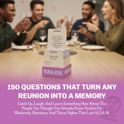 TALES 150 Conversation Cards, Friends Edition, Fun Friend Games for Adults, Teens, Kids, Perfect for Parties, Game Nights, Gifts & Gatherings, Conversations with Friends, Meaningful Connections - color: Friends Edition