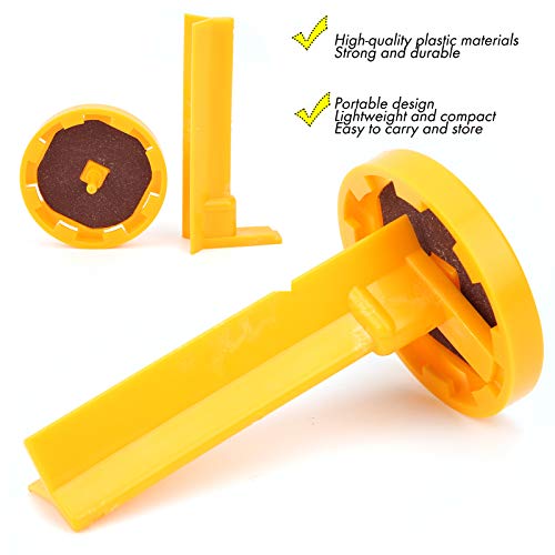 3Pcs Billiard Cue Repair Tool, L Shaped Cue Tip Clamp & Pool Stick Replacement Kit, Professional Yellow, for Snooker, Pool, Billiard Cue Tip Repair, Maintenance and Reshaping