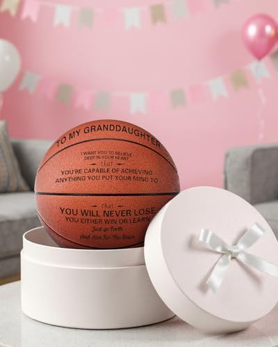 KAAYEE Engraved Basketball for Grandson, Engraved Basketball for Son from Mom Dad, Personalized 29.5" Basketballs Gifts, Custom Christmas Birthday Graduation Back to School Gift for Son from Mom Dad - color: to Granddaughter