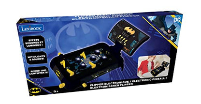 LEXiBOOK Batman Electronic Pinball Machine, Fun Sounds and Light Effects, 5 Obstacles, Works with 3 LR14 Batteries, Black/Yellow, JG610BAT - style: Batman