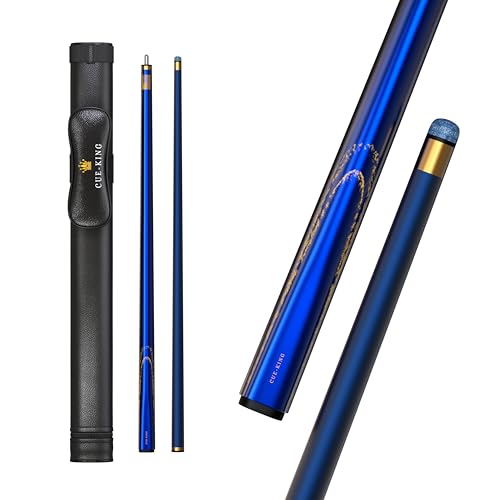 Cue-King Premier Pool Cue 58" 20oz 2 Piece with 9.5mm Premium Tip and Leather Case, Pool Stick, Cue Stick, Billiard Cue Stick, Taco De Billar, Pool Table Stick, Billiard Stick
