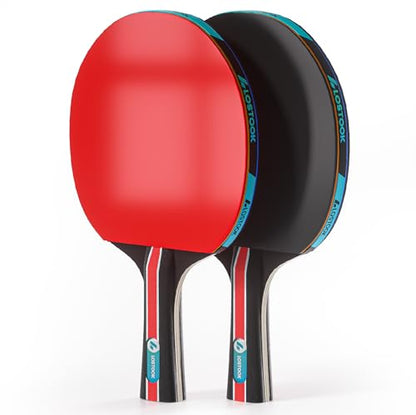 Professional Ping Pong Paddles Set of 2/4 with Table Tennis Rackets and 3 Star Balls, Portable Ping Pong Table Net with Clamps for Any Table, Home/Outdoor Games - color: Black