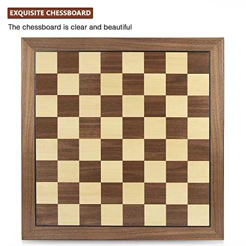 AMEROUS 17 Inches Wooden Chess Board Only, Professional Tournament Chess Board Large with Gift Package - Chess Rules, Beginner Chess Board Game for Adults