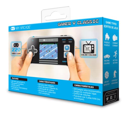 My Arcade Gamer V Classic-Blue: 220 Preloaded Games, Fun for the Family - style: Gamer V Classic-Blue