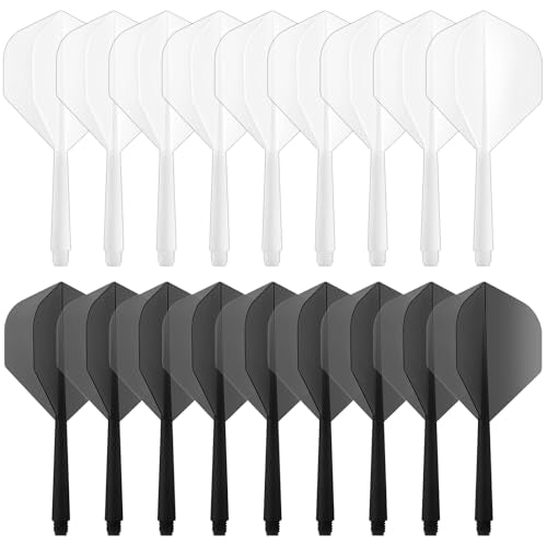 Accmor Integrated Dart Shaft and Flights, Dart Flights for Steel Tip Darts/Soft Plastic Tip Darts, Dart Replacement Flights Accessories - color: 18pcs-transparent black white