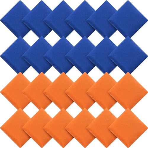 Sotiff 24 Pcs Bean Bags Mini Nylon Cornhole Bean Bags for Kids Tossing Fun Sports Outdoor Family Games Carnival Toy Patriotic Small Beanbag Hand Toss Party Game Supplies for Kid Adult (Blue, Orange) - color: Blue, Orange