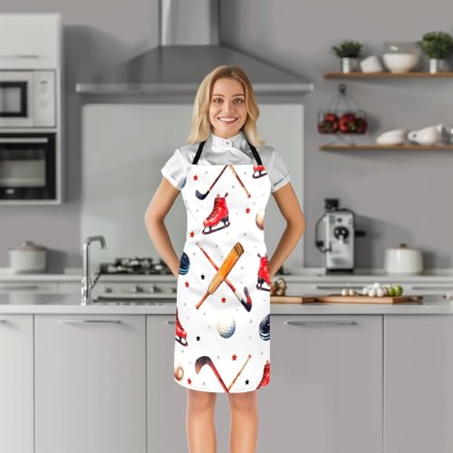 Manfei Ball Sports Kids Kitchen Apron - color: Red White Yellow