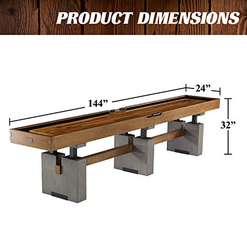 Barrington Urban Shuffleboard Table with Scratch-Resistant Playfield and 8-Puck Set - size: 12 Ft.