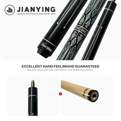 Professional Pool Cue 58" 10.5/12.5mm Tip Maple Shaft 1/2 Joint Ergonomic Grip Billiard Stick for Adults - color: PC27-12.5-SET