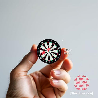 Miniature Magnetic Dartboard Sets (2 Pack): Includes 2 Boards & 4 Darts for Dollhouse Game Room, Bar Scene Decor, Adult Collector Fun