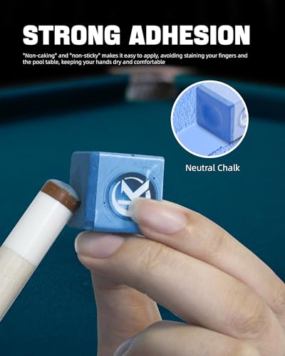 KONLLEN Magnetic Pool Chalk Holder and Nano Cue Chalk Set, Low-Dust Billiard Chalk Combo with Quick One-Hand Access for Better Grip and Control - color: Blue-Oily-1 piece