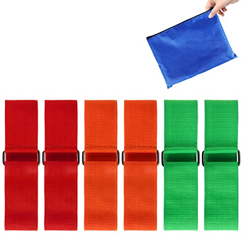 Hooqict 6pcs 3 Legged Race Bands for Kids Adults Birthday Carnival Party Field Day Outdoor Three Legged Relay Race Family Games