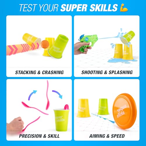 Super Skills Outdoor - Summer Yard Game – Outside Activity for Kids 8-12, Teens and Adults - Fun Water Backyard Party for the Whole Family