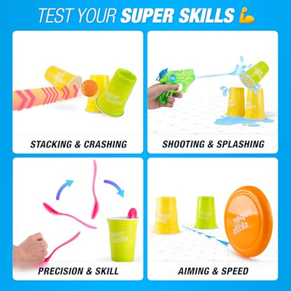 Super Skills Outdoor - Summer Yard Game – Outside Activity for Kids 8-12, Teens and Adults - Fun Water Backyard Party for the Whole Family