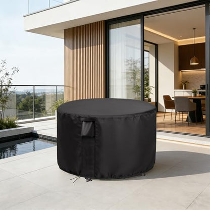 Patio Furniture Covers Round,28 Inch Outdoor Table Cover Waterproof,Round Patio Furniture Cover for All Weather Resistant - 28 x 28 Inch - size: 28" DIA x 28" H