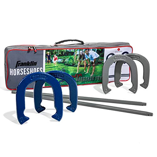 Franklin Sports Horseshoes Sets - Game Sets for Adults + Kids - Includes (4) Horseshoes and (2) Ground Stakes - style: Family