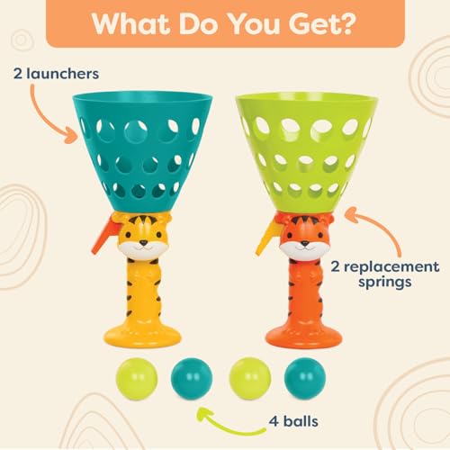 B. toys – Pop & Catch Game – 2 Launchers & 4 Balls – Ball Games for Kids – Outdoor Activity – 3+ Years– Pop 'n' Launch - style: Pop n Launch