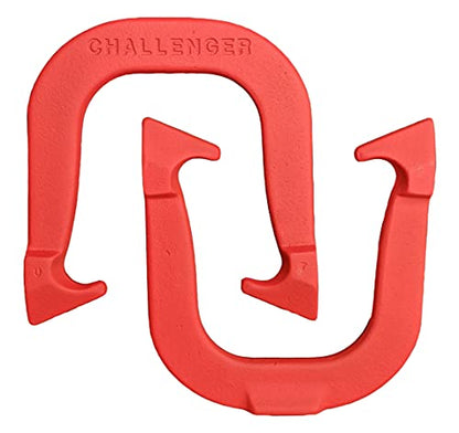 Challenger Professional Pitching Horseshoes- Made in The USA - color: Red & Blue- Complete Game Set (4 Horseshoes, 2 stakes & rule book)