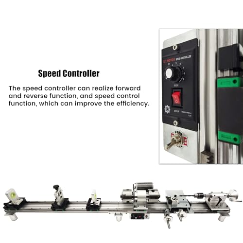 110V 450W Multi-Function Pool Cue Repair Machine, 1.26" Spindle, 0-2500RPM Cue Billiard Repair Lathe with Double Track Chuck, MT5 Spindle Taper, for Cue Tip Slender Workpiece Processing