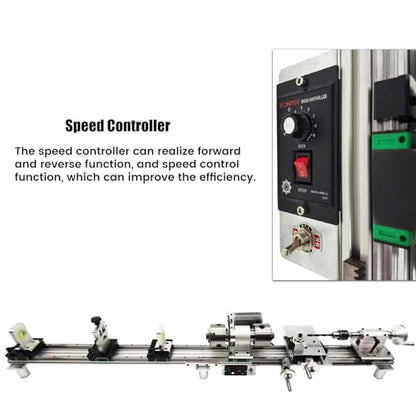 110V 450W Multi-Function Pool Cue Repair Machine, 1.26" Spindle, 0-2500RPM Cue Billiard Repair Lathe with Double Track Chuck, MT5 Spindle Taper, for Cue Tip Slender Workpiece Processing
