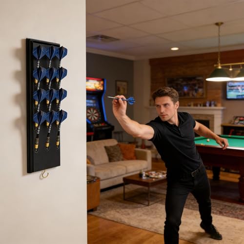 Dart Wall Holder, Space-Saving Wooden Display Stand, Dart Storage Stand for Steel, for Home Office Bar Game Room Living Room Bedroom Entertainment