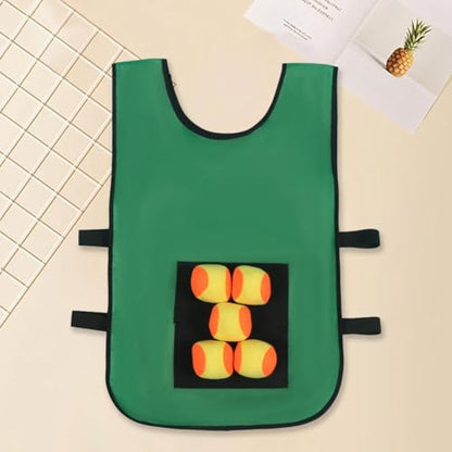 Dodgeball Game Toss Soft Toy Balls Playground Game Toy Sticky Ball Vest Target Ball Vest for Camping Indoor Backyard Outside - color: green aldults