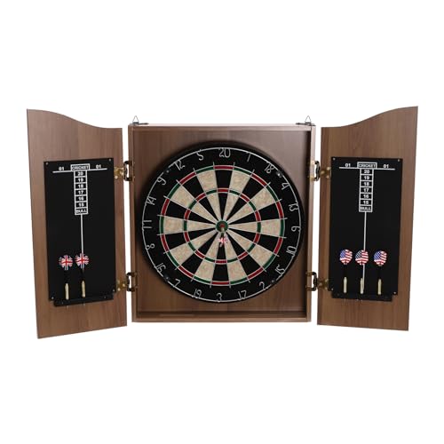 Dartboard and Cabinet Sets - Dart Boards for Adults - Complete with 6 Darts - Features Easy Assembly - Wall-Mounted