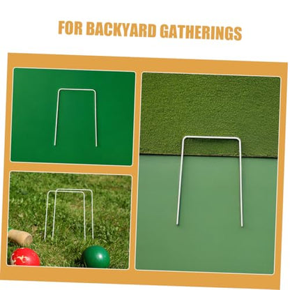 Toddmomy 10pcs Croquet Wickets Hoops for Lawn Games Easy Setup and Storage Compatible Standard Croquet for Fun
