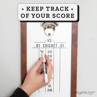 Play Platoon Dart Scoreboard & Darts Holder Wall Mount - Wood Score Board, Professional Darts Accessories, Dart Holder - size: 8 x 16 inch, style: Whiteboard