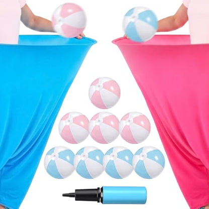 MiniInflat 12 Pcs Granny Pants Yard Game, Big Pants Ball Catch Outdoor Games with Inflatable Beach Balls and Pump for Family Reunion & Adult Groups Yard Summer Swimming Pool Water Games (Pastel) - color: Pastel