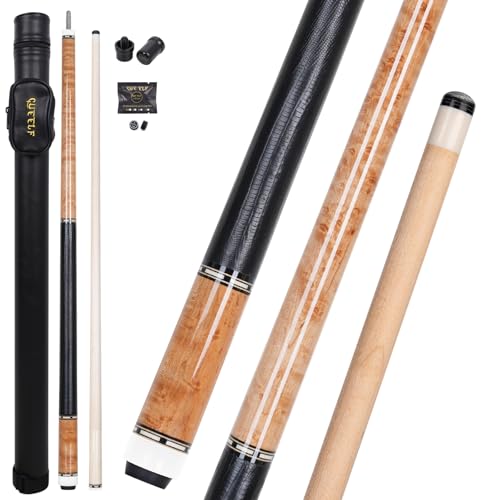 CUEELF Pool Cue Stick Low Deflection Hand-Made Inlay Billiard Cue 58'' Professional Billiard Pool Cue Stick for Adults-12.5mm Tip,3/8 * 8 Joint - color: WD-SM-HB-BS