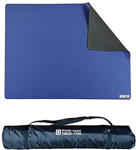 Board Game Playmat [2.5'x4'/Thick Super Cushioned/Stitched Edge/Water Resistant] with Carrying Case - for Tabletop Board Games, Card Games, RPG Games (Small, Blue) - color: Blue, size: Small (2.5'x4')