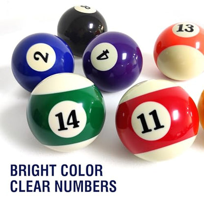 2-1/4" Pool Balls Billiard Set - 16 Resin Balls, Regulation Size & Weight, Complete Pool Table Balls Set for Replacement, Pool Table Accessories & Billiards Pool Accessories