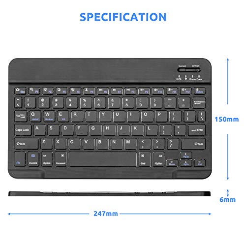 Amazon Fire HD 10/11/8 Wireless Keyboard,Universal Slim Portable Bluetooth Keyboard Compatible with Amazon Fire HD 10/11/8 with Built in Rechargeable Battery (10 Inch Black) - color: 10 Inch Black