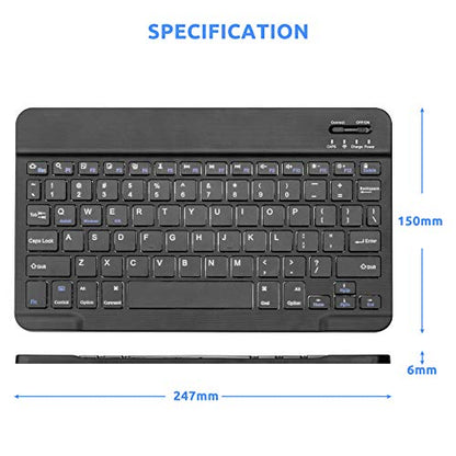 Amazon Fire HD 10/11/8 Wireless Keyboard,Universal Slim Portable Bluetooth Keyboard Compatible with Amazon Fire HD 10/11/8 with Built in Rechargeable Battery (10 Inch Black) - color: 10 Inch Black