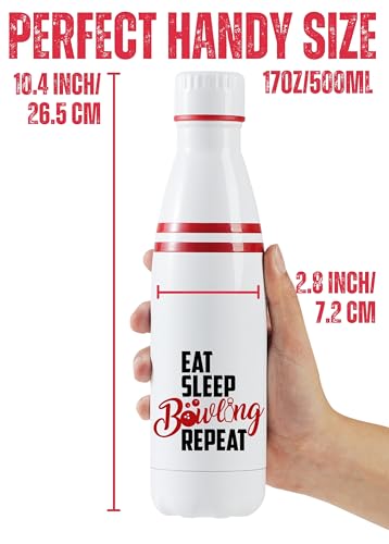 Onebttl Bowling Gifts: 17oz Stainless Steel Insulated Water Bottle - Eat Sleep Bowling Repeat - color: Eat Sleep Bowling Repeat