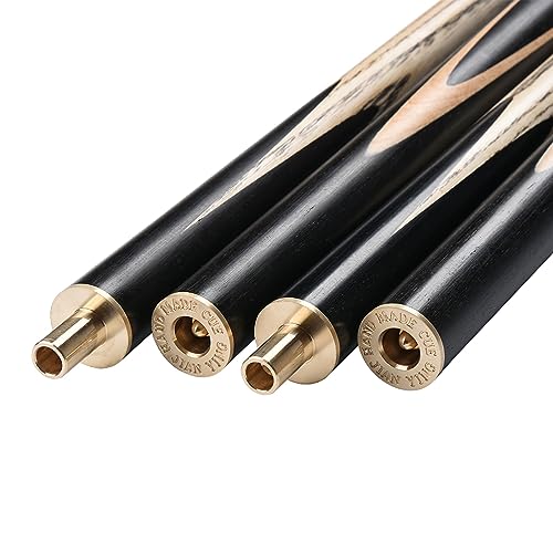 57" 3/4 Jointed Billiard/Pool/Snooker Cue Set 5 Face-Spliced Ash Shaft with A Leather Cue Case - color: Ebony Maple Butts