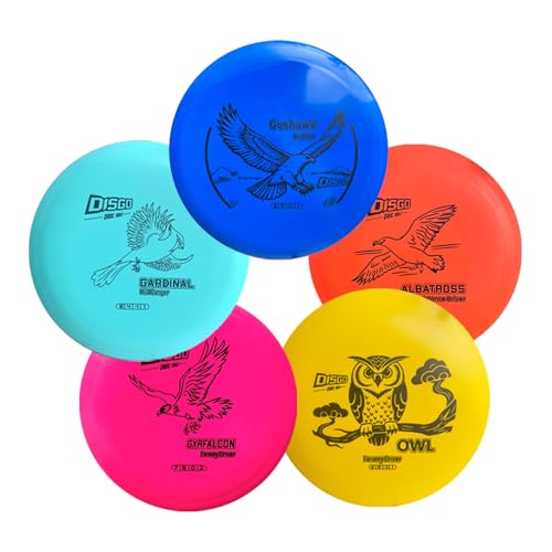 DISGO 5-Disc Disc Golf Starter Set – Driver, Mid-Range & Putter, for Great Outdoor Gift for Beginners, Family & Adults | Professional Disc | Colors May Vary (5 Pack) - color: Floating set