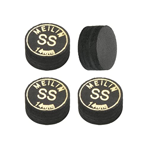 PATIKIL Pool Cue Tips Multiple Layer Pool Billiard Cue Tips Laminated Glue-on Snooker Stick Tip Billiard Accessories - size: 14mm, style: Super Soft