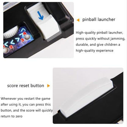 PHATM Mini Pinball Game for Home Retro Desktop Marble Arcade with Digital Scoreboard Lights Sounds Parent Preschooler Puzzle Pinball Machine